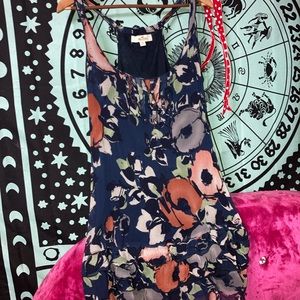 Navy Blue Floral Sundress Size Med Hollister EUC